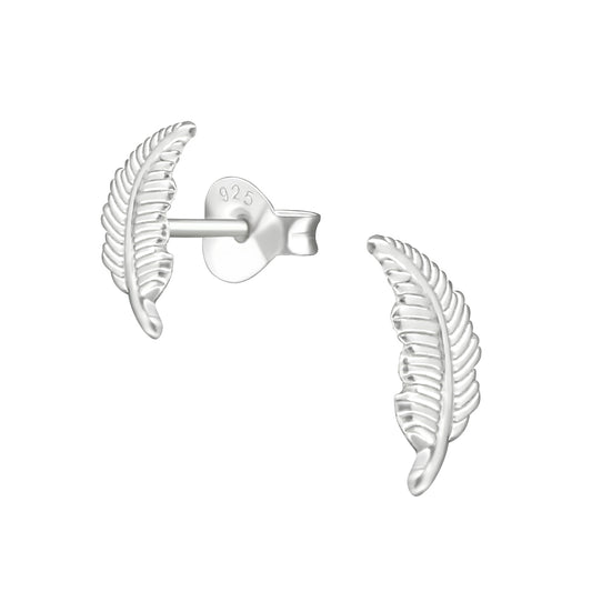 Sterling silver feather earrings