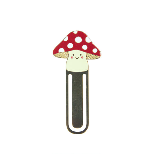 Happy mushroom metal bookmark