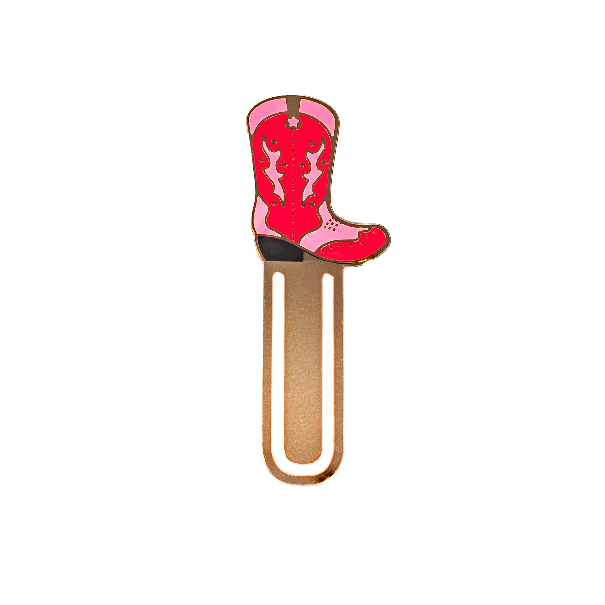 Red Cowboy Boot Metal Bookmark