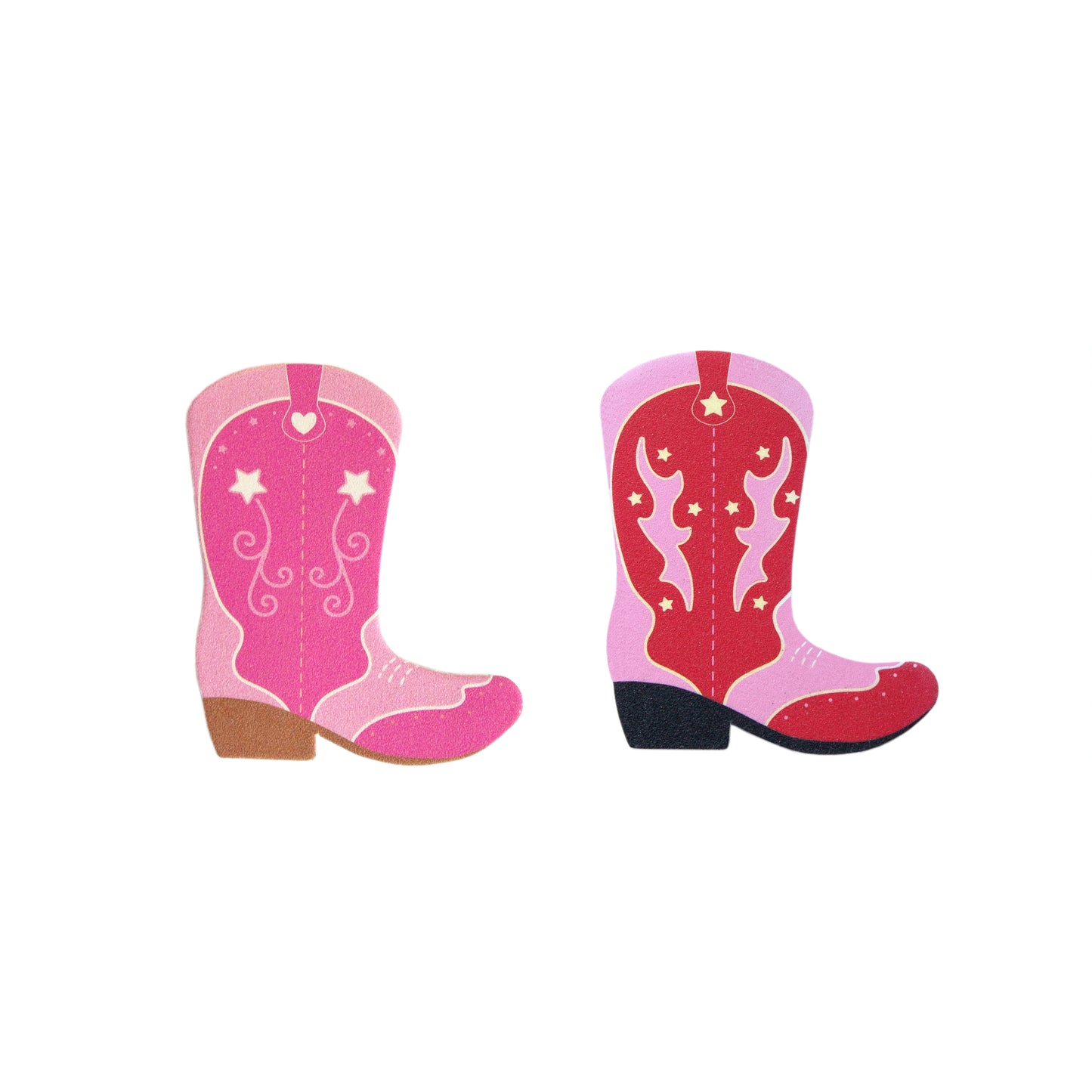 Pink and Red Cowboy Boot Shape Nail Files
