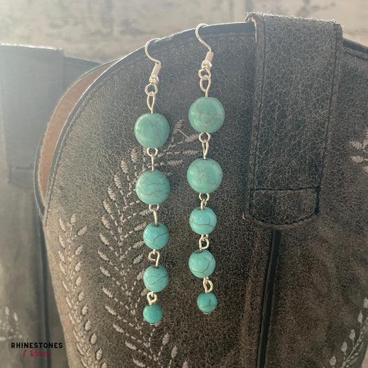 Howlite Turquoise Bead Earrings