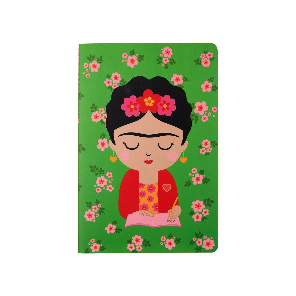 Frida Kahlo notebook in green, red and pink