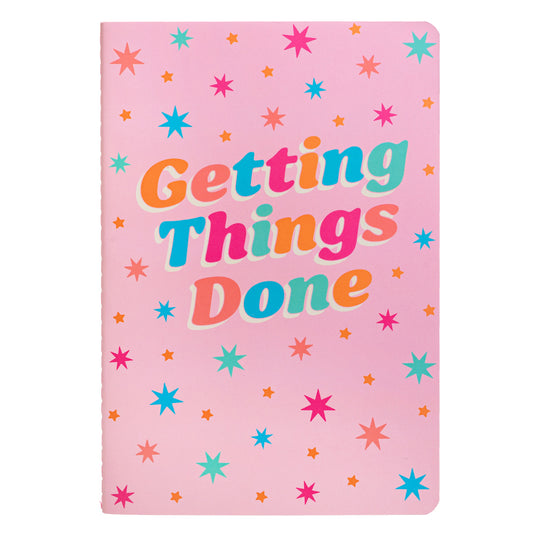 Getting Things Done pink positivity notebook