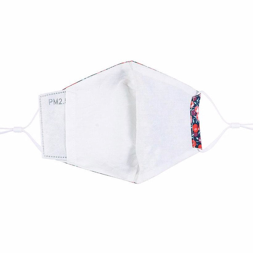 Inside of redcurrant print face mask