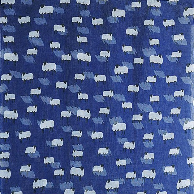 Sheep print in blue