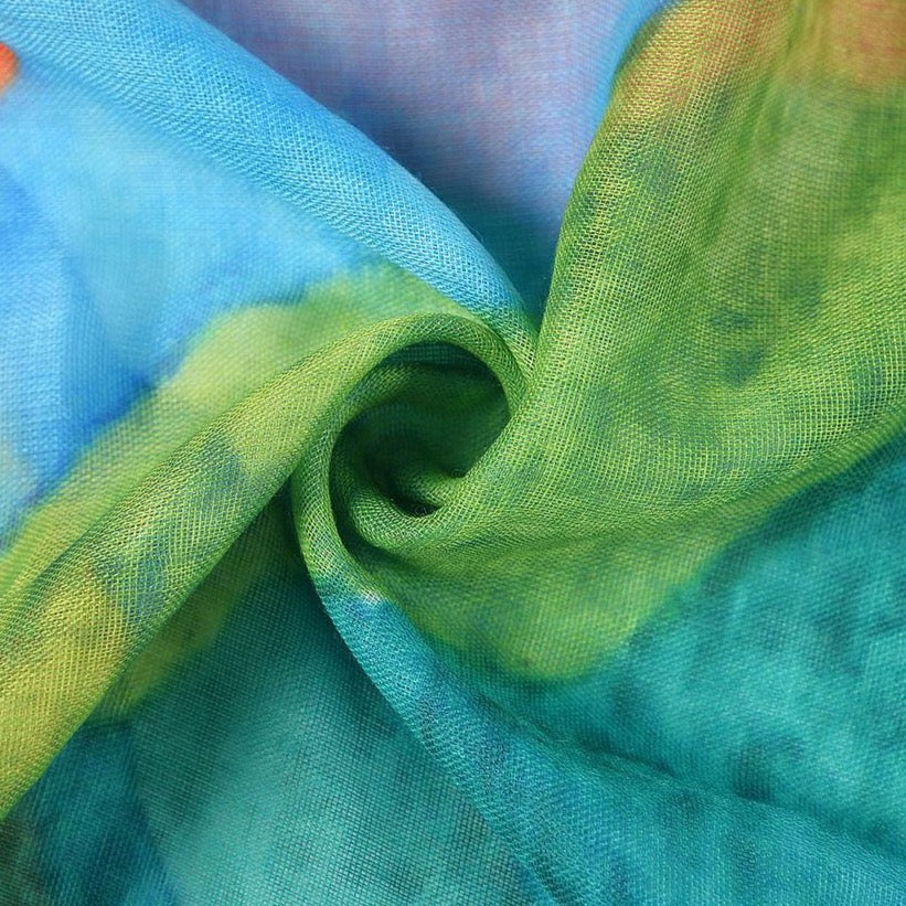 Add an injection of colour to your scarf collection with these multi-coloured rainbow mountain print.