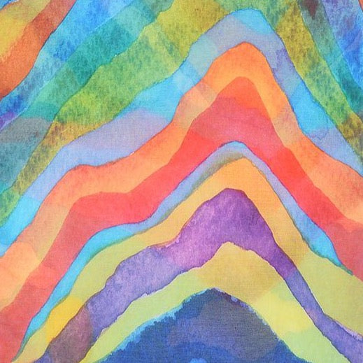 Add an injection of colour to your scarf collection with these multi-coloured rainbow mountain print.