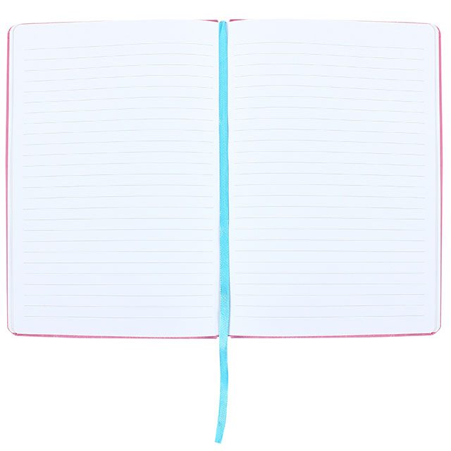 A5 hard cover notebook in pink with unicorn design and slogan: Pretty Little Things