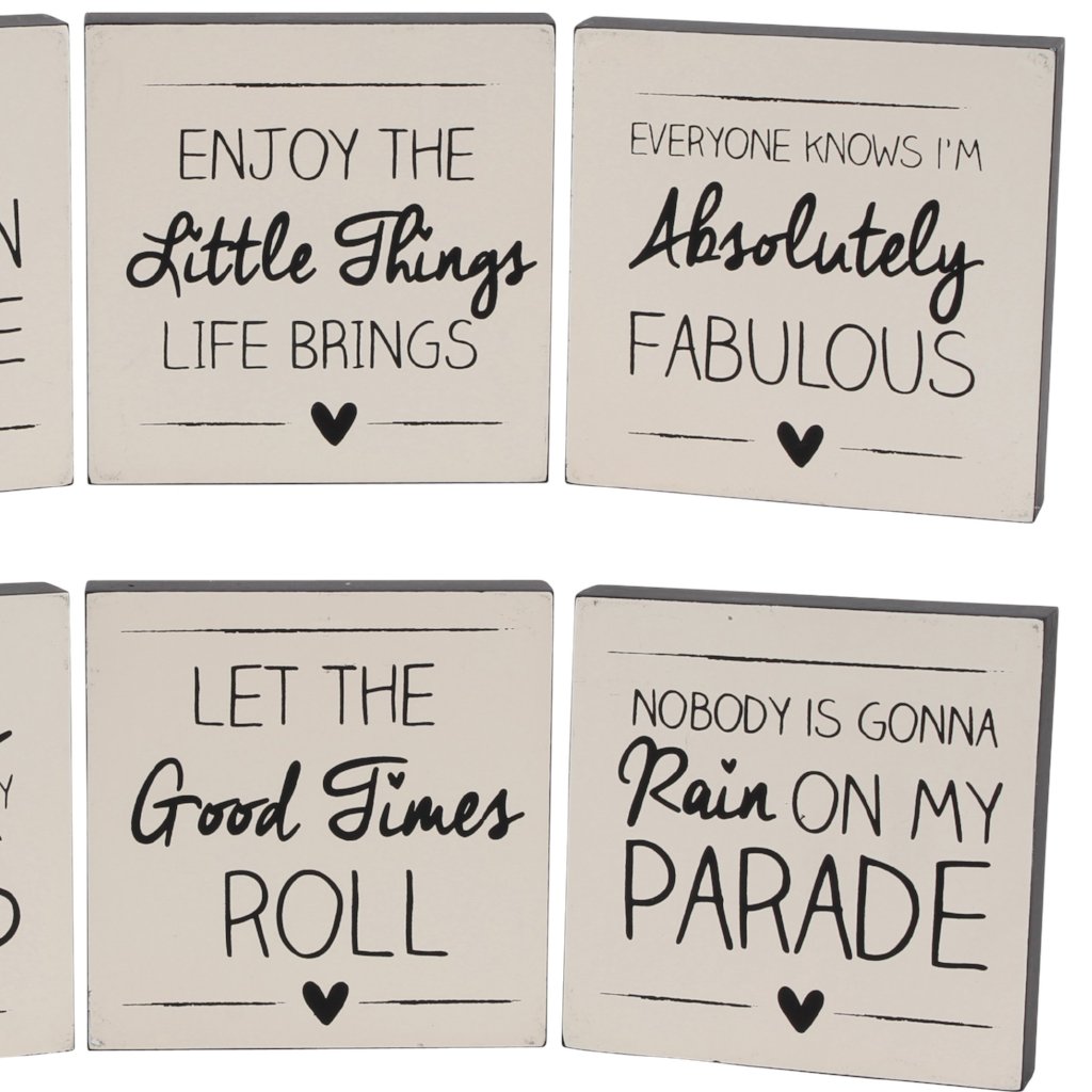 Wooden block with choice of slogan