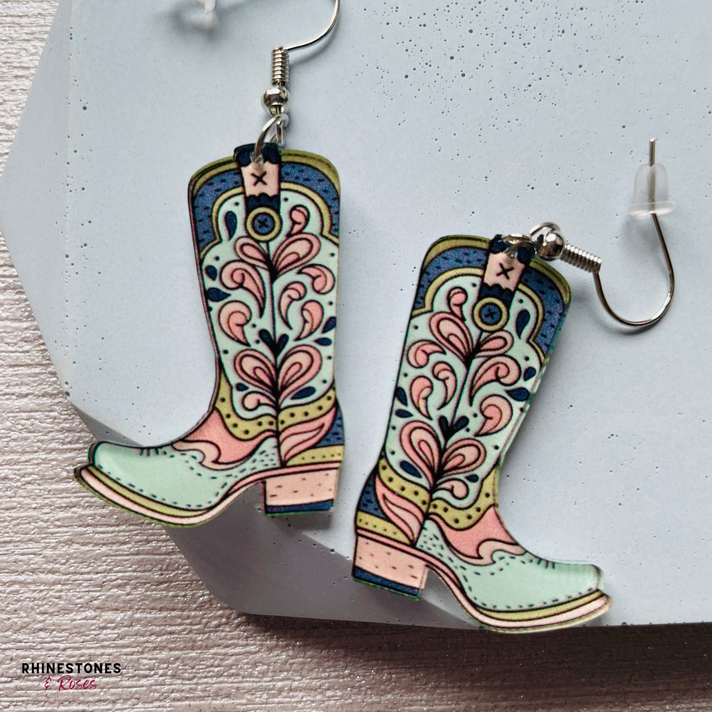 Decorative Cowboy Boots Drop Earrings