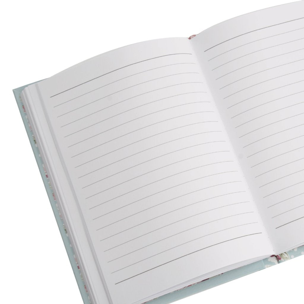 A5 hard cover notebook featuring vintage style typewriter and bird cover featuring the words Put Your Thoughts To Paper.