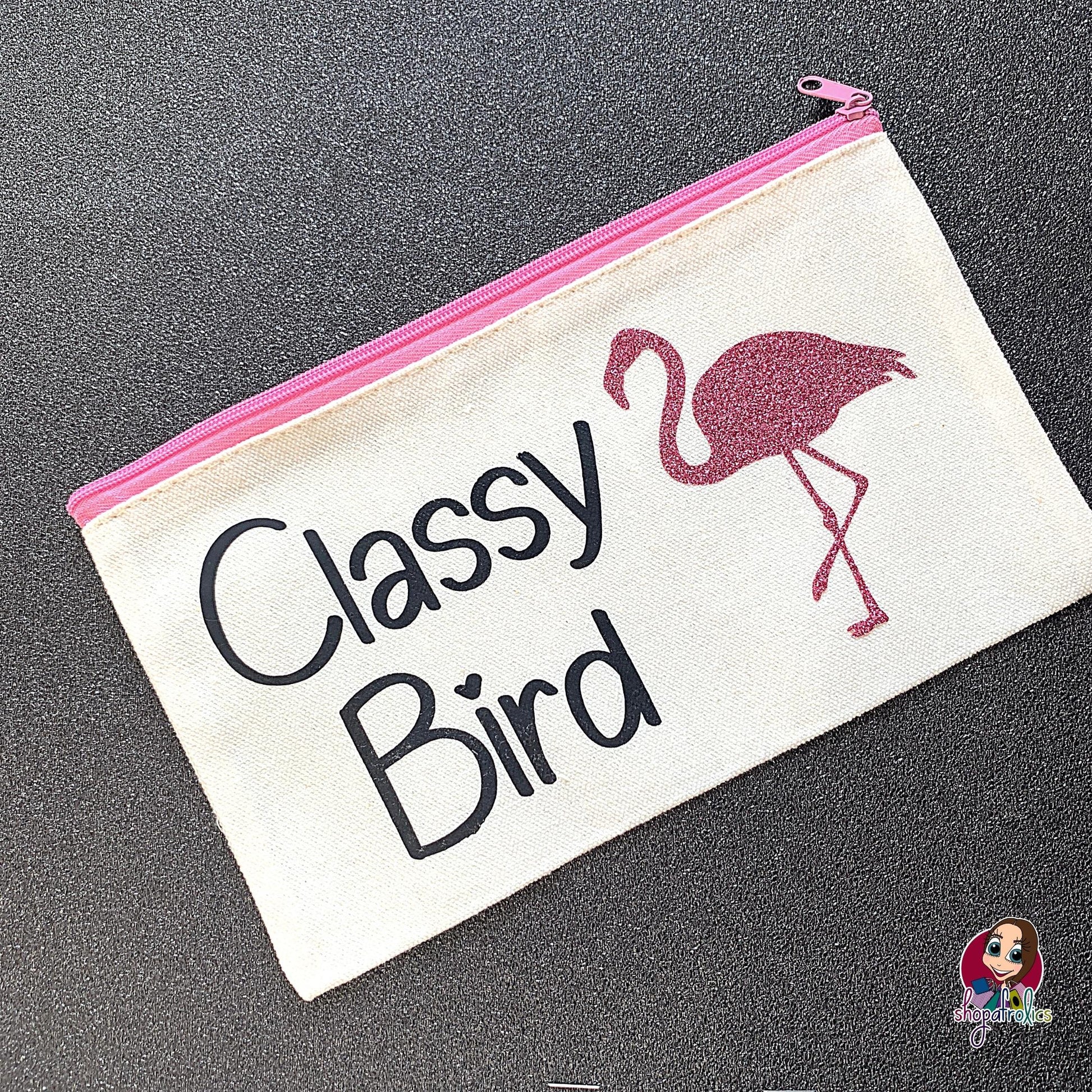 Pink flamingo classy bird cosmetic bag 