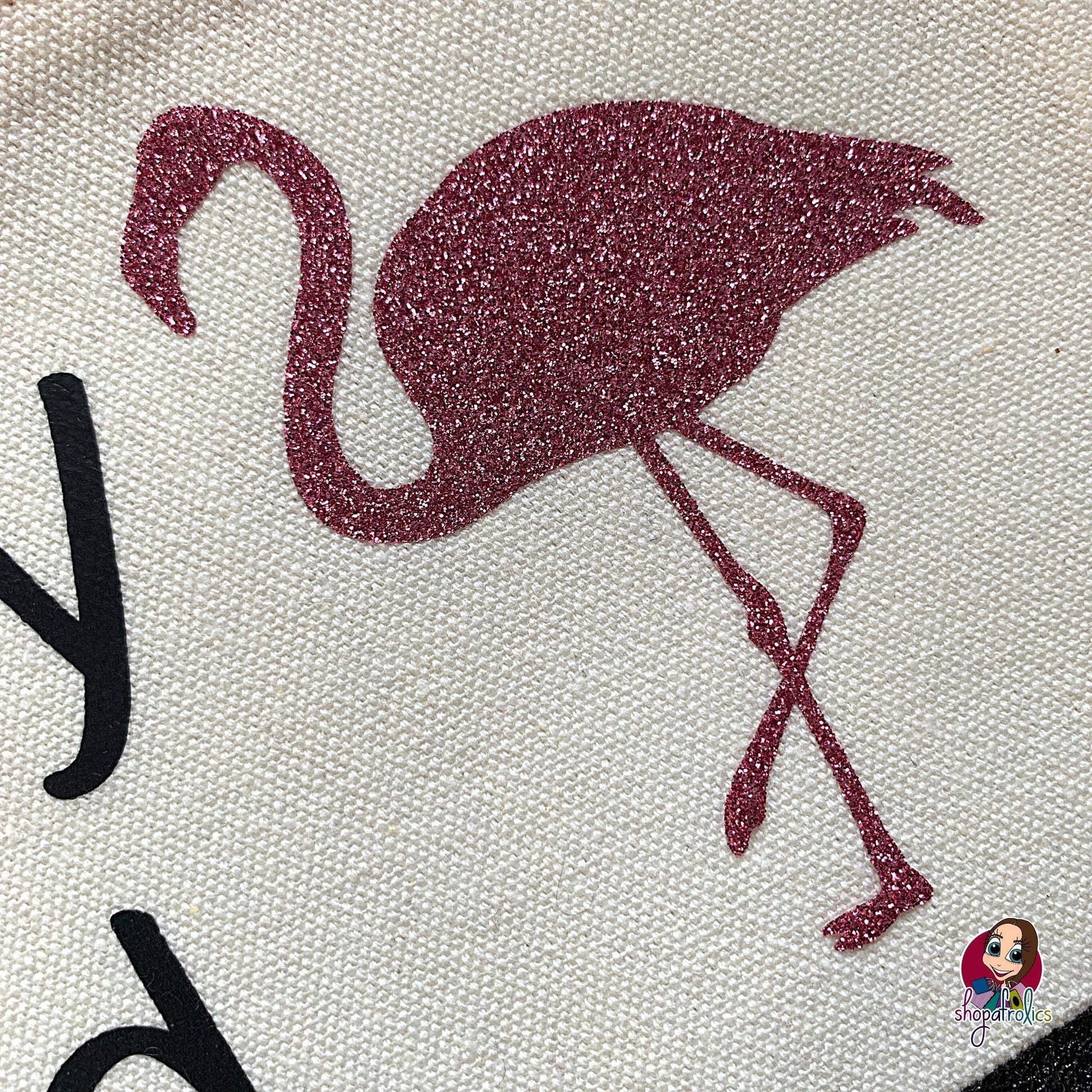 Close up of glitter pink flamingo