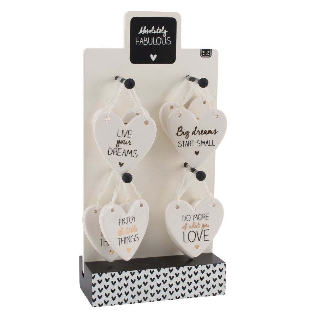 Pretty little ceramic hearts with choice of phrases