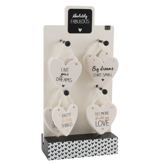 Pretty little ceramic hearts with choice of phrases