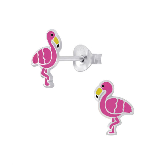 Flamingo Resin Sterling Silver Earrings