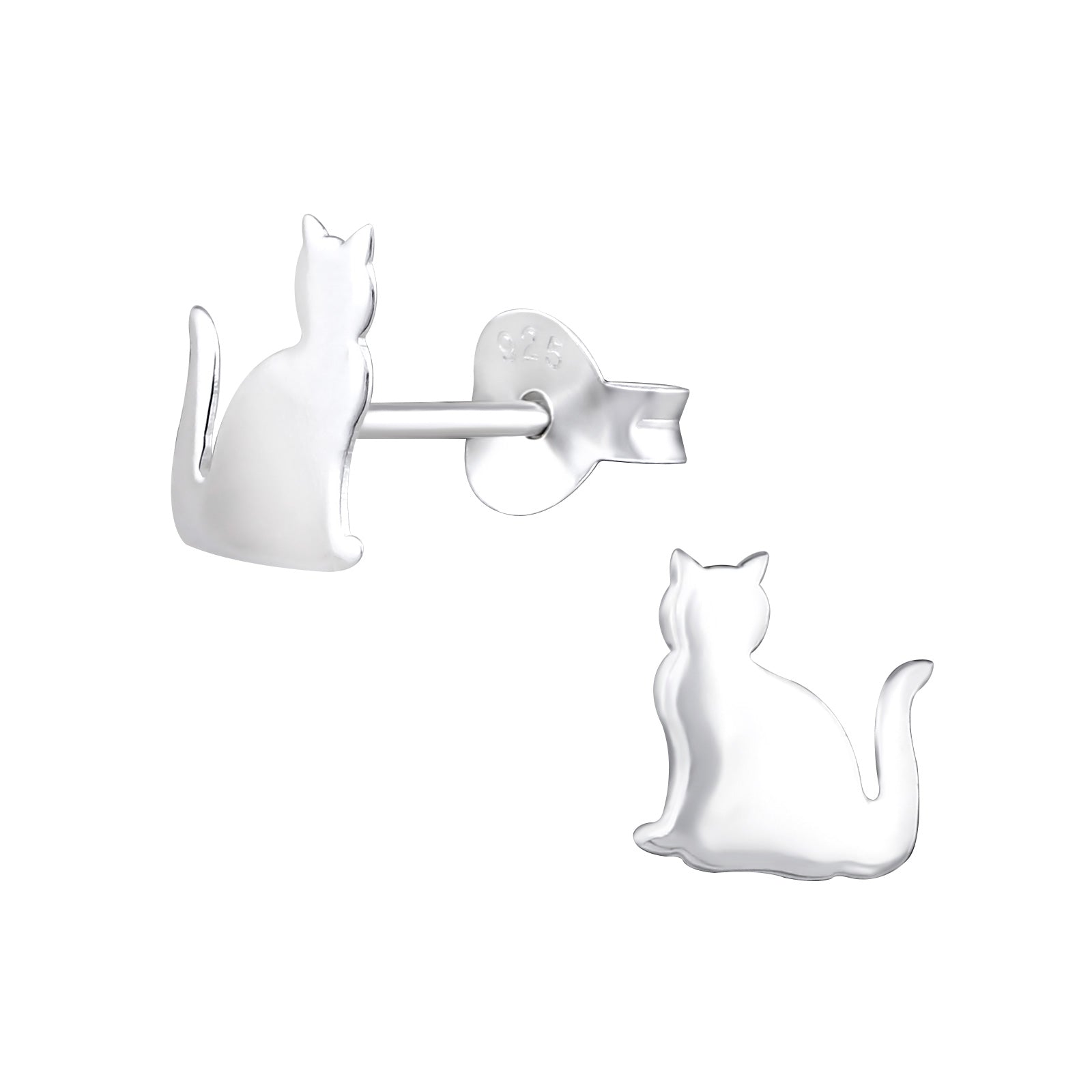 Kitty cat silhouette stud earrings.