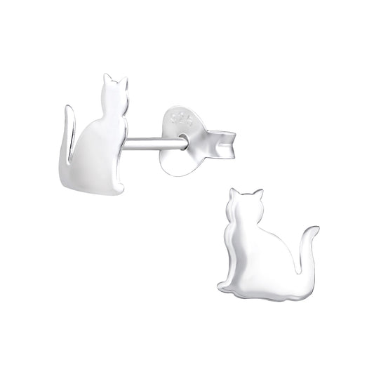Kitty cat silhouette stud earrings.