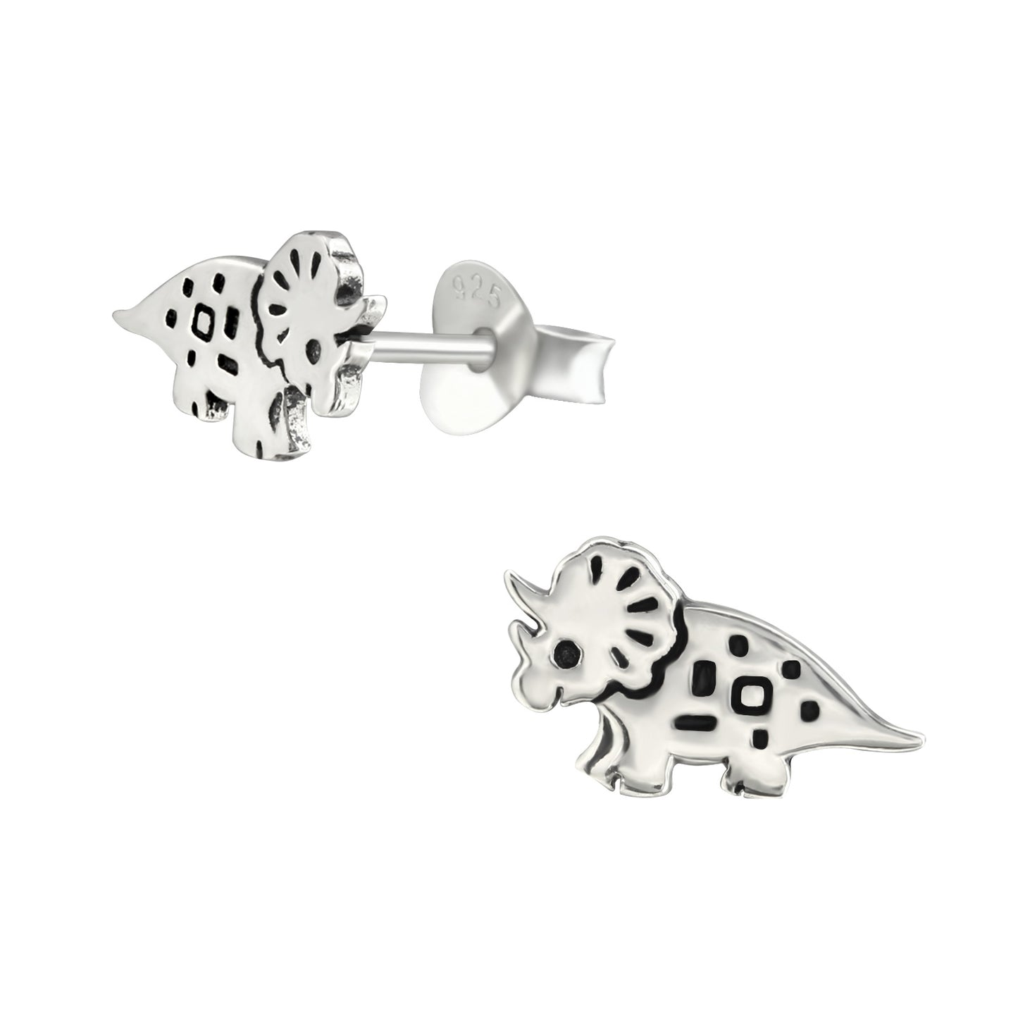Triceratops Sterling Silver Stud Earrings