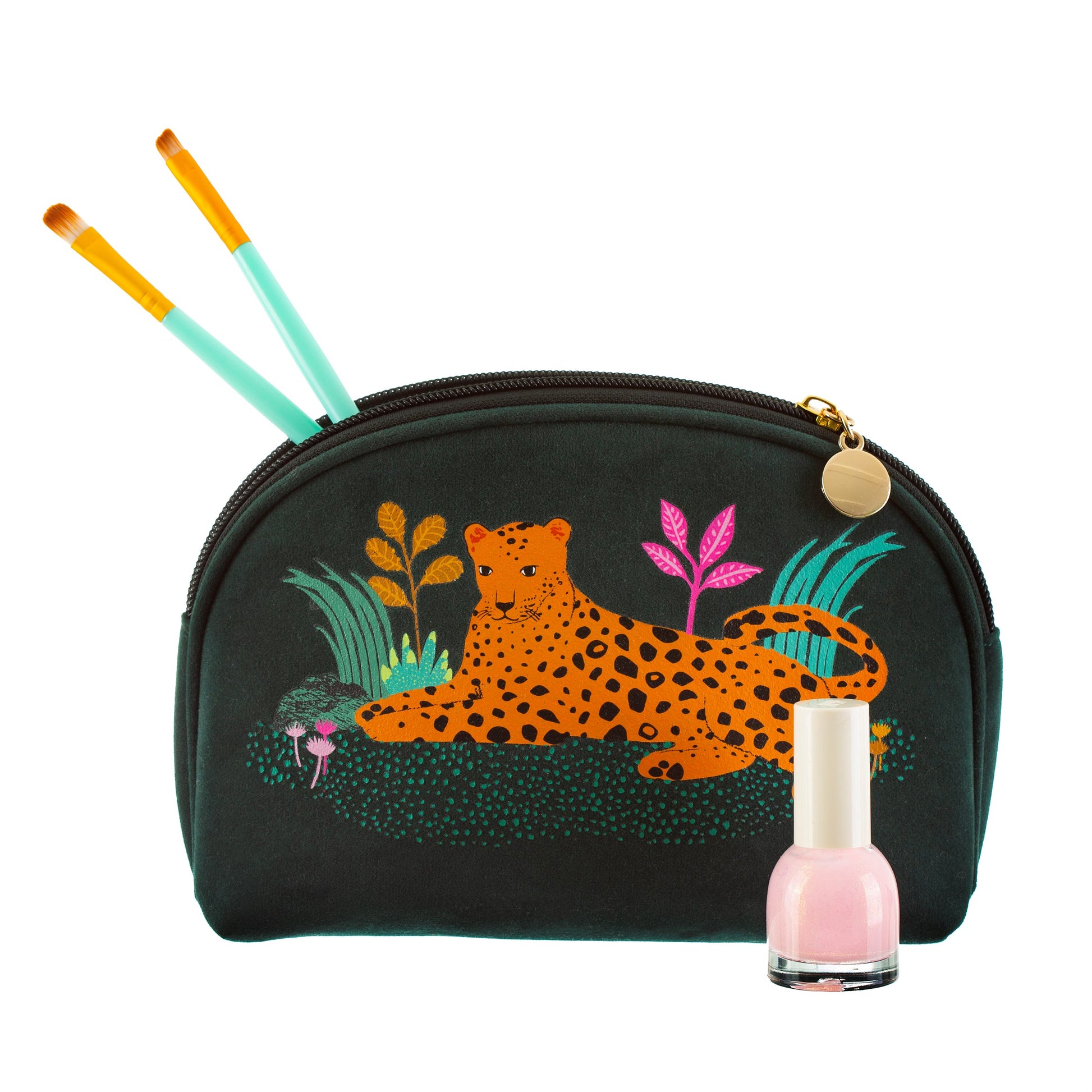 Leopard stay fierce make up bag