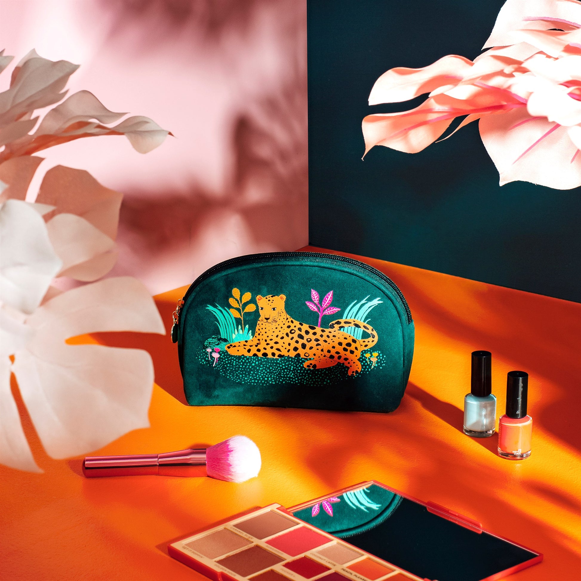 Leopard stay fierce make up bag