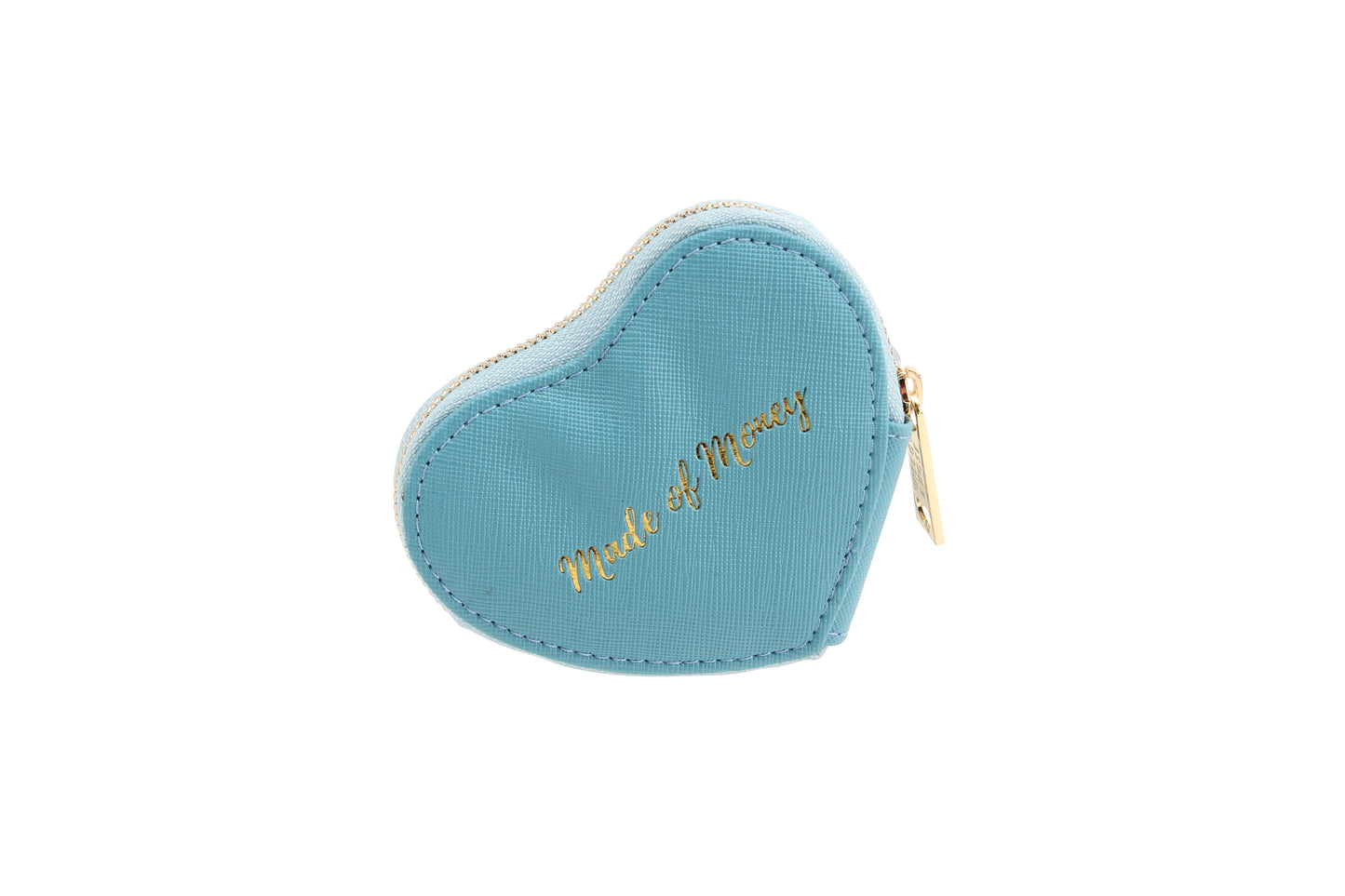 Blue Made of Money Heart Purse
