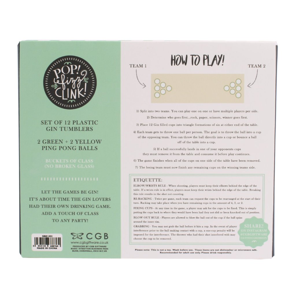 Gin Ping Pong Drinking Game