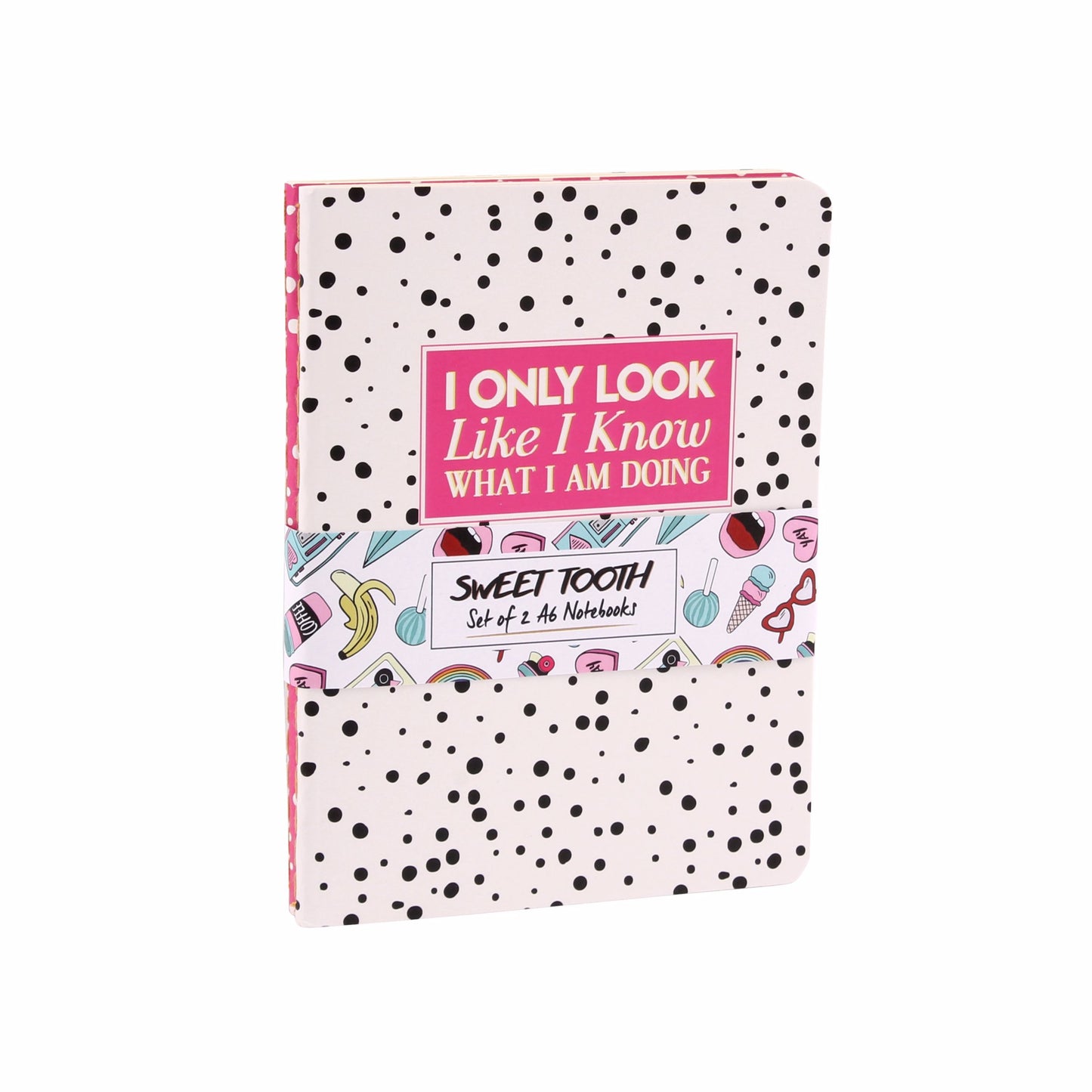 2 x A6 paperback notebooks with slogans  I only look like I know what I'm doing Be bold or italic never regular