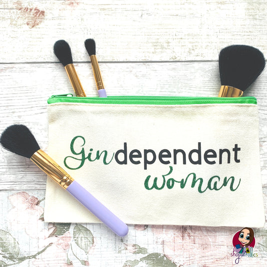 Gindependent woman glitter make up bag 
