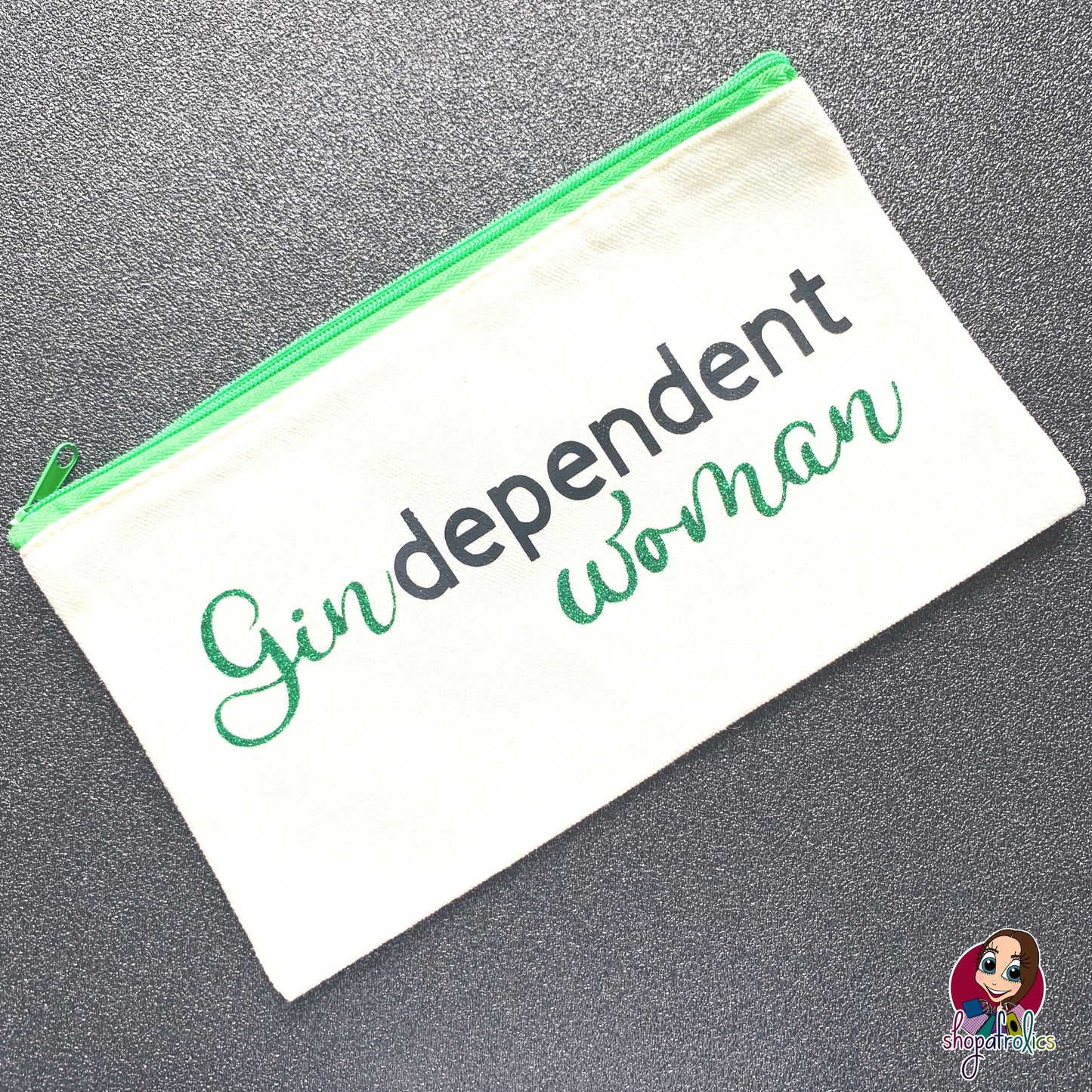 Fun gin lover independent woman make up bag