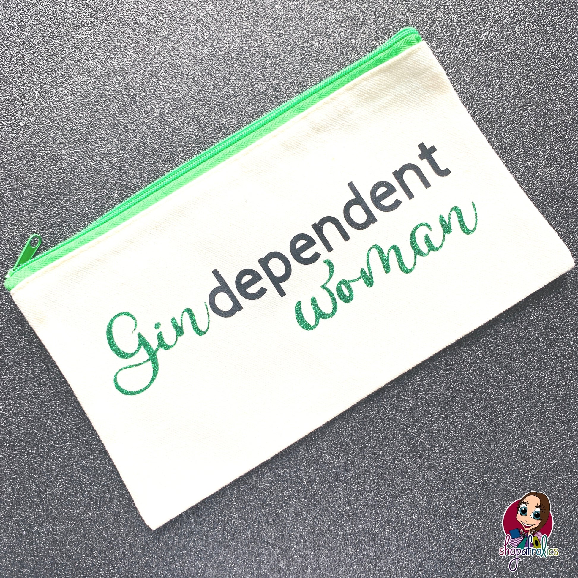 Fun gin lover independent woman make up bag