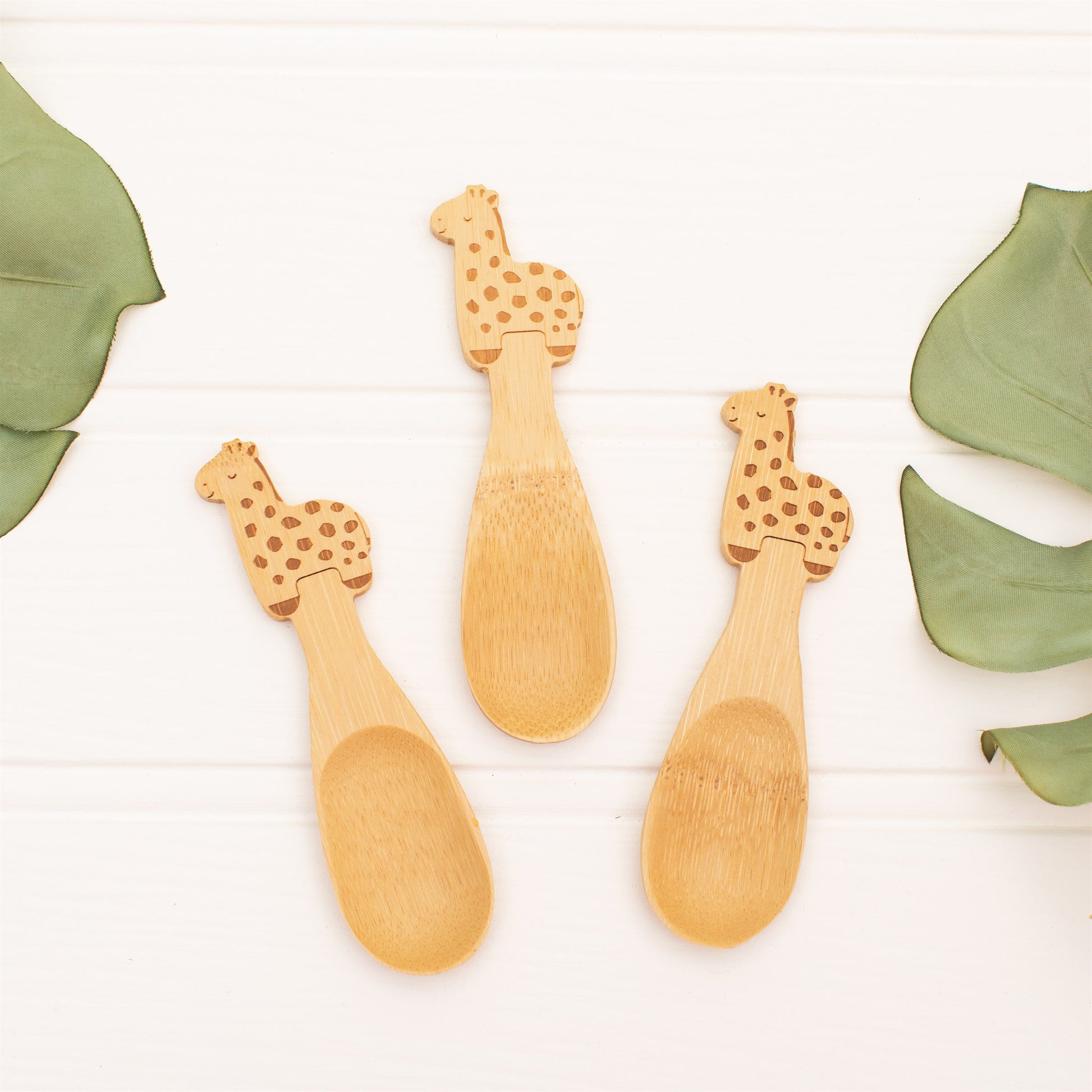 Giraffe bamboo baby spoons
