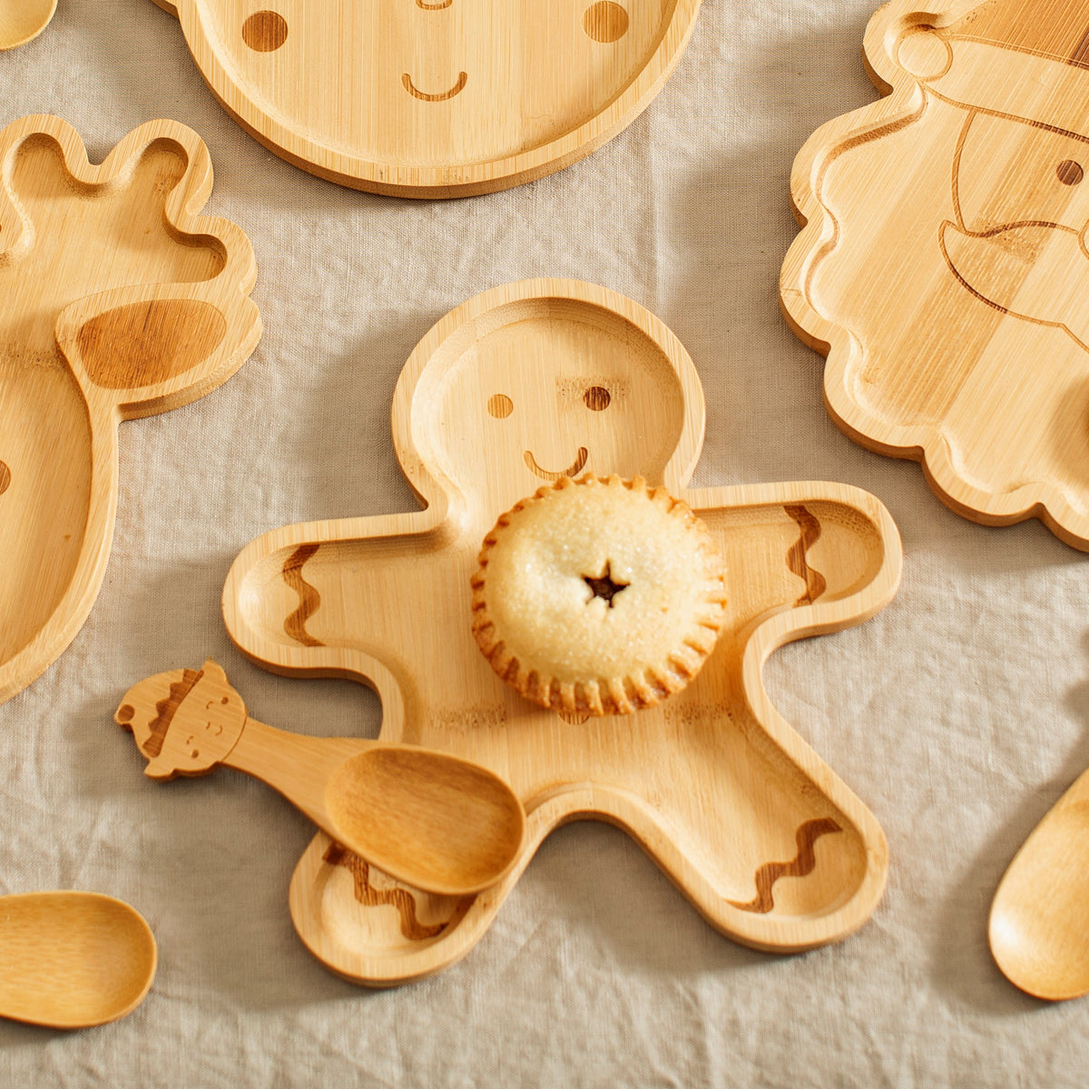 Christmas bamboo gingerbread baby plate