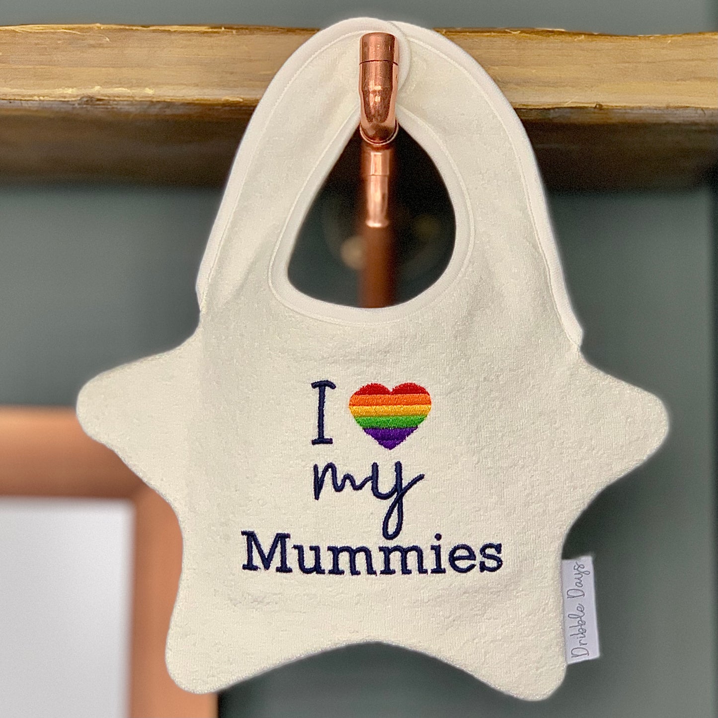 I love my mummies LGBT pride dribble bib