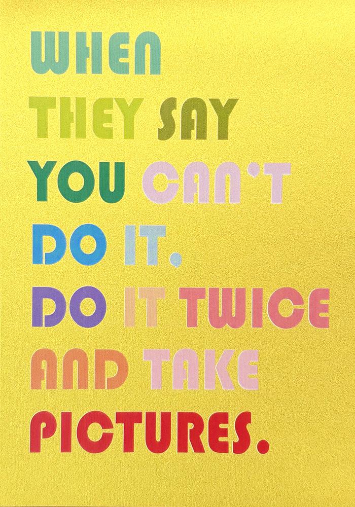 Close up of do it twice card