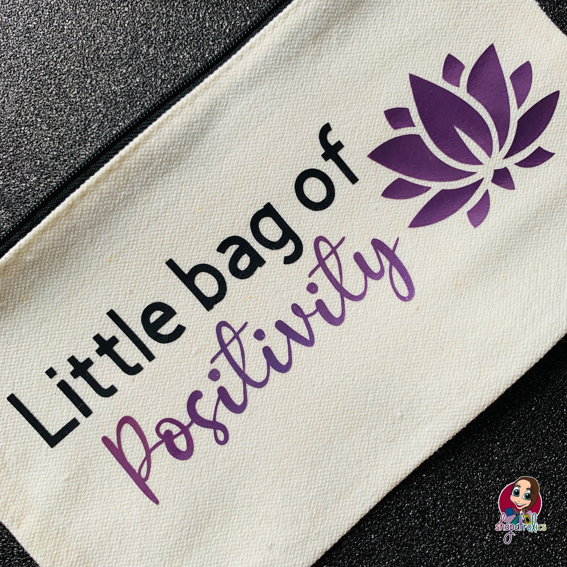 Little bag of positivity with lotus flower motif
