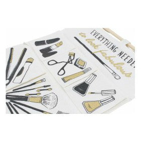 Pretty canvas make up tidy with 4 pockets and slogan Everything Needed to Look Fabulous