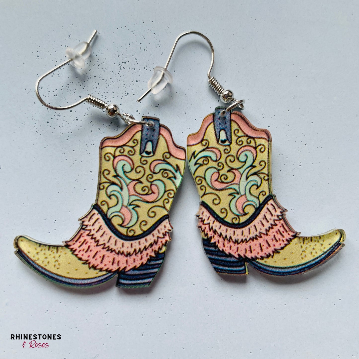 Decorative Cowboy Boots Drop Earrings