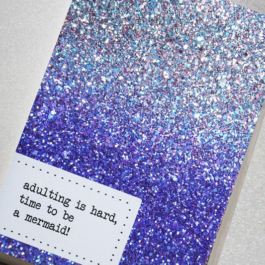 Brilliant blue ombre glitter notebook
