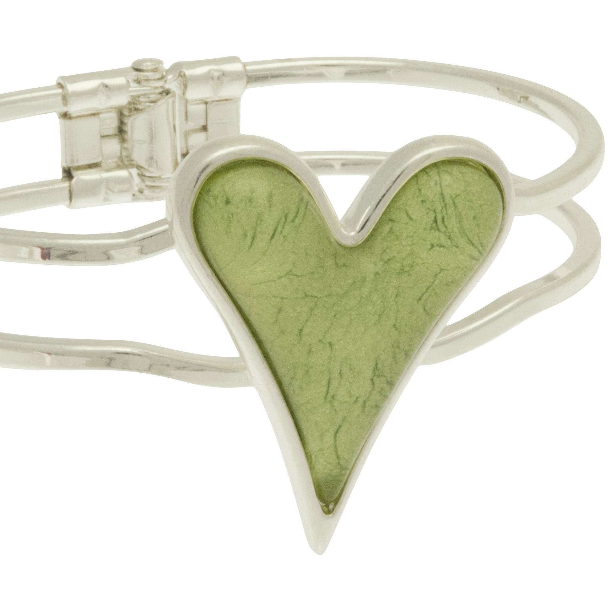 Lime Green Resin Heart Bracelet