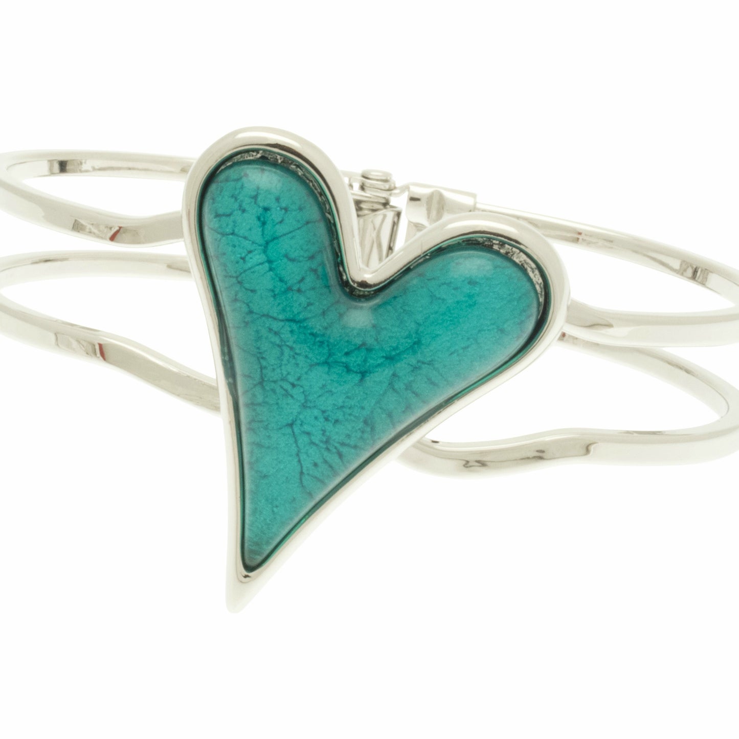 Teal Resin Heart Bracelet
